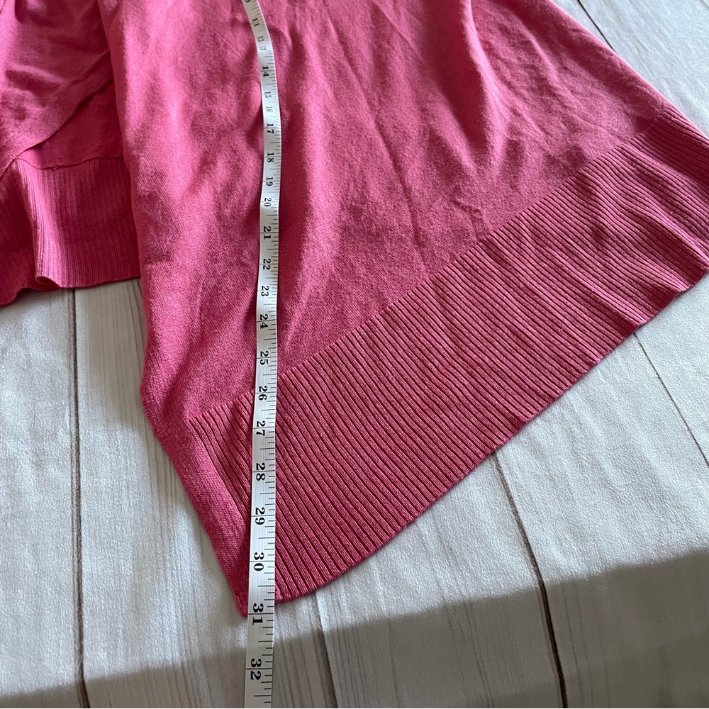 Terra & Sky Open Front Knit Ruffle Cardigan Women’s 0X (14W) Pink Casual Kimono - Picture 12 of 15